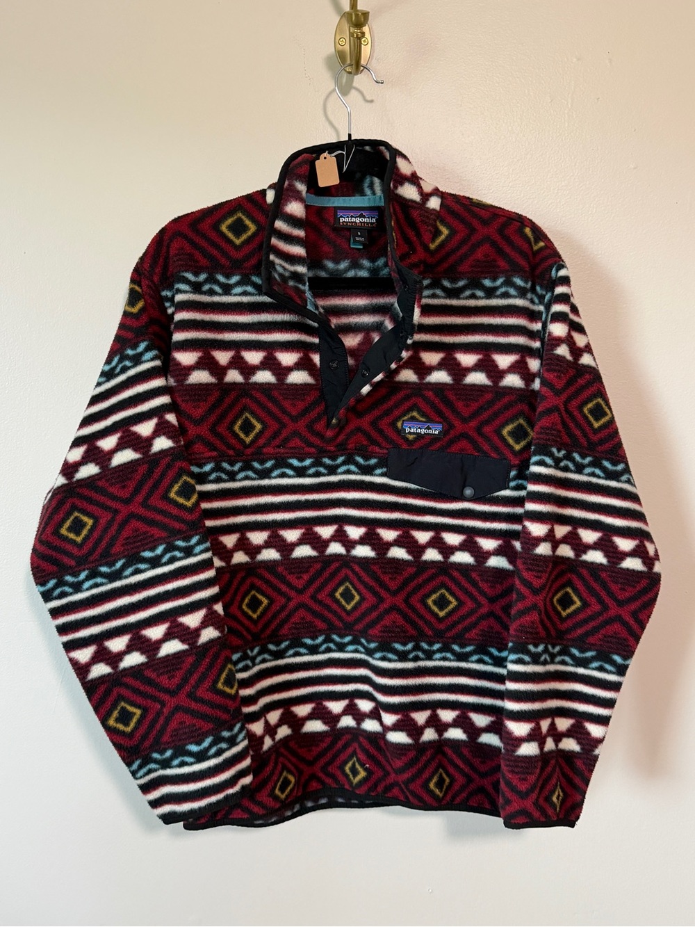RARE Patagonia Lightweight “Saltillo” Synchilla Snap-T Pullover Aztec sz small